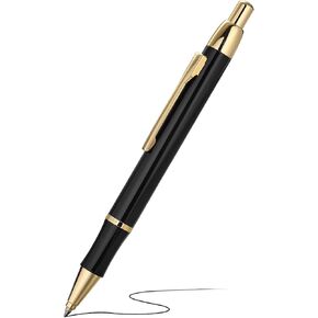 BEILUNER Luxury Gel Pen with 24K Gold Electroplating Finish, Black Piano Lacquer, Luxury Grade Craftsmanship, Best Gel Pen Gift Set for Men and Women