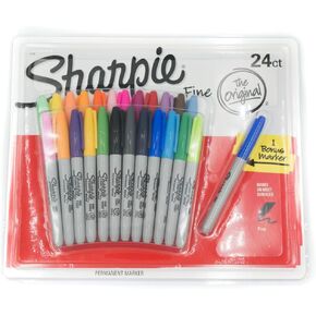 Sharpie Mixed Colours Permanent Marker Pens 24 Pack + 1 Free Marker