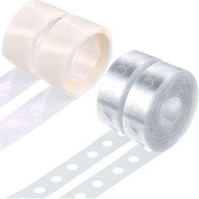 Tatuo Balloon Arch Kit Balloon Garland Decorating Strip Kit 2 Rolls Balloon Tape Strips with 2 Rolls Balloon Glue Points Stickers(Single Hole)