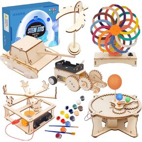 STEM Toys for Kids Ages 8-12, Wood Crafts Building Kits for Boys 6-8, Science Experiment Projects by Wooden 3D Puzzles Engineering Model Kit for 7+ 8 9 10 12 14 Years Old