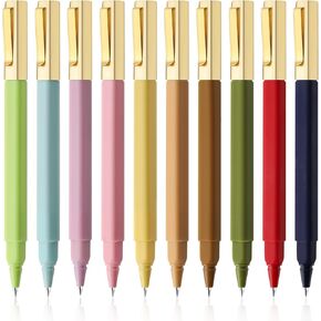 10 Pack Aesthetic Pens, Assorted Colors, Fast Dry No Smear Bible Pens No Bleed Through, 1.0mm Fine Point Ballpoint Pens Ballpoint, Pens for Journaling, Colored Pens for Note Taking School
