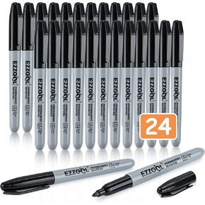Ezzgol Permanent Markers Bulk, 150 Pack Fine Tip Black Permanent Markers, Waterproof Markers, Premium Smear Proof Pens, Quick Drying, Office Supplies for School, Office, Home
