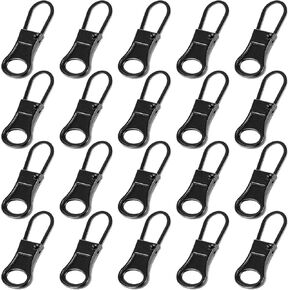 20pcs Zipper Pull Replacement Detachable Broken Zipper Pull Replacement Universal Replacement Zipper Pull Tab for Jackets Luggage Backpacks Purses Boots Coat Pants Tents