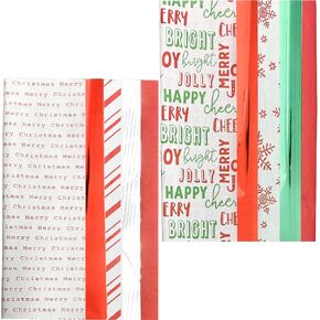 200 Sheets of Christmas Gift Tissue Paper, Paper and Mylar ChristmasTree and Snowflake Themed Sheets by ALEF