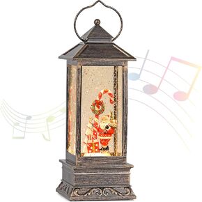 Fall Snow Globe Lantern, Thanksgiving Lighted Lantern, Swirling Glitter Snow Globe for Fall Harvest Day Decorations, Home Fall Decor, Halloween (Truck&Pumpkins)