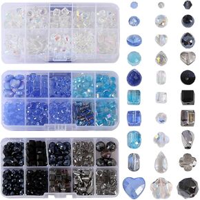 800pcs Crystal Glass Beads Kit -Clear Crystals AB Color for Jewelry Making,Sparkle Crystals for Making Bracelets, Necklaces, DIY Crafts or Home Wedding Ornaments Gifts for Beginner Woman