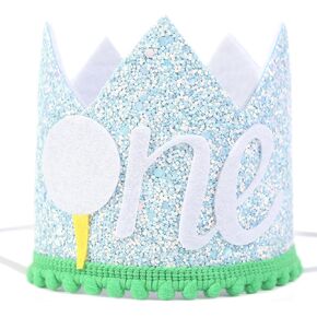Golf Themed Birthday Party Crown - First Birthday Golf Theme Crown - Baby's First Birthday Golf Crown - Kids Golf Birthday Party Hat - Boys Golf 1st Birthday Party Crown