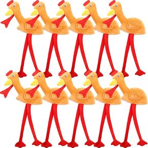 Hanaive 10 Pieces Thanksgiving Turkey Hats Bulk for Adults Turkey Costume for Dress-up Party Plush Turkey Hat Party Supplies
