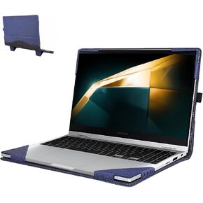حافظة كمبيوتر محمول لهاتف Samsung Galaxy Book2 Pro/2 Pro 360 / Galaxy Book3 360 /Galaxy Book 4 360/15.6 بوصة 950QCG-X01/X03، غطاء قابل للفصل من قطعتين مع حامل (أزرق)