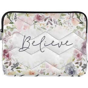 ALAZA Have Faith Believe Christian Rose Flowers Laptop Sleeve Case 13, 13.3, 14 inch, Computer Cases for Pad Tablet, Waterproof Briefcase Bag