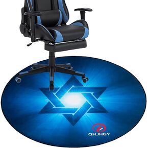 Gaming Chair Mat for Hardwood Floor Computer Chair Mat (39.4" x 39.4"), Noise Cancelling Gaming Chair Mat – Anti-Slip Gaming Floor Mat – Scratch Resistant Mat for Office Chair (Blue)