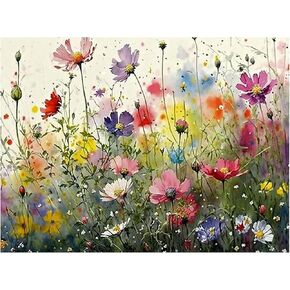 Calsoling 5D Diamond Painting Kits for Adults Beginners, Countryside Style Flowers Diamond Art Kits DIY Full Round Drill Diamond Dot Gem Art Kits for Adults,Crafts for Decor 12x16 Inch