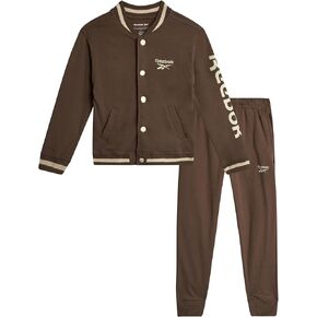 Reebok Boys' Pants Set - 2 Piece Fleece Varsity Jacket and Jogger Sweatpants - Sweatshirt and Pants Outfit for Toddlers, 2T-7