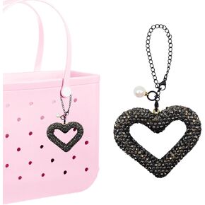 Glitter Heart Shape for Bogg Bag Accessories Charms, Bling Cute Love Heart Charms Apply to Decorative Bogg Bag Handbags Beach Totes bags- Stylish Accessory for Bogg Bag Lovers