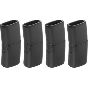 uxcell 10mmx5mm Flat Leather Clasp, 4Pcs Bracelet Clasps Flat Closure End Caps for Bracelet Craft Making Supplies DIY, Black