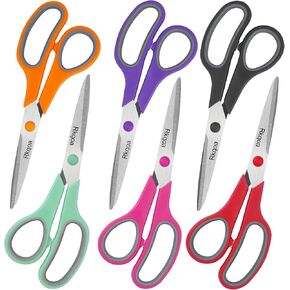 Rkqoa 24 Pack 8" All Purpose Comfort-Grip Sharp Scissors for Office, School, House, Sewing, Fabric, Craft Supplies - High/College School Teacher Student Scissors - Right/Left Handed in Saudi Arabia