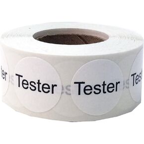 White Tester Circle Dot Stickers, 3/4 Inch Round, 500 Labels on a Roll