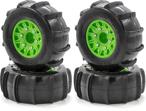 4PCS RC Paddles Buggy Tires 116mm RC Snow Sand Short Course Truck Tire W/Hard Plastic Wheel Rim 14/17mm Hex Fit for 1/10 Short-Course Truck 727 Slash K1 Trx4 Vkar V1 Arrma HSP HPI Tamiya in Kuwait