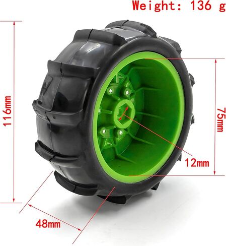 4PCS RC Paddles Buggy Tires 116mm RC Snow Sand Short Course Truck Tire W/Hard Plastic Wheel Rim 14/17mm Hex Fit for 1/10 Short-Course Truck 727 Slash K1 Trx4 Vkar V1 Arrma HSP HPI Tamiya in Kuwait