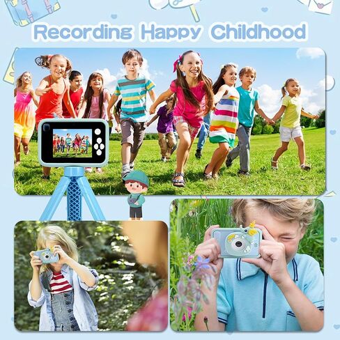 Upgrade Kids Camera with Tripod for Girls Boys Age 3-10, 1080P 48MP Video Digital Toddler Cameras Toy for 3 4 5 6 7 8 Years Old Children Christmas Birthday Gifts with 32G SD Card (Purple) in Saudi Arabia