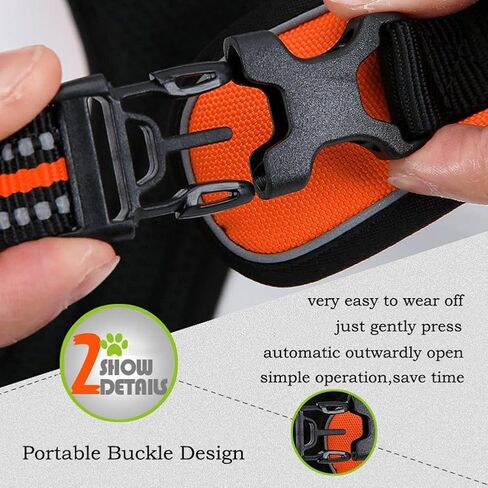 OLizee® New No Pull Dog Harness Outdoor Adventure Reflective Markings Pet Vest with Handle Adjustable Protective Nylon Walking Pet Harness Variety of Sizes and Colors,Black XL in Kuwait
