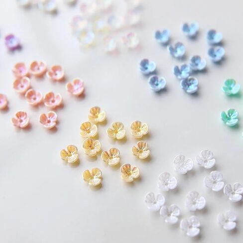 6mm/0.24" Super Tiny Sparkling Plastic Flowers, Mini Flowers, Doll Clothes Flowers, Craft Supplies, in 8 Colors, for Doll Clothes Embellishments/Nail Art (20PCS) in Saudi Arabia