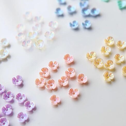 6mm/0.24" Super Tiny Sparkling Plastic Flowers, Mini Flowers, Doll Clothes Flowers, Craft Supplies, in 8 Colors, for Doll Clothes Embellishments/Nail Art (20PCS) in Saudi Arabia