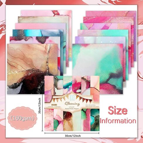 Anvin Scrapbook Paper Pad 160gsm Single-Sided Pattern Card-stock Paper Craft Card Making Paper Origami Paper for Planners Journals Background Greeting Cards Wrapping Photo Album DIY(6x6, 24 Sheets) in Saudi Arabia