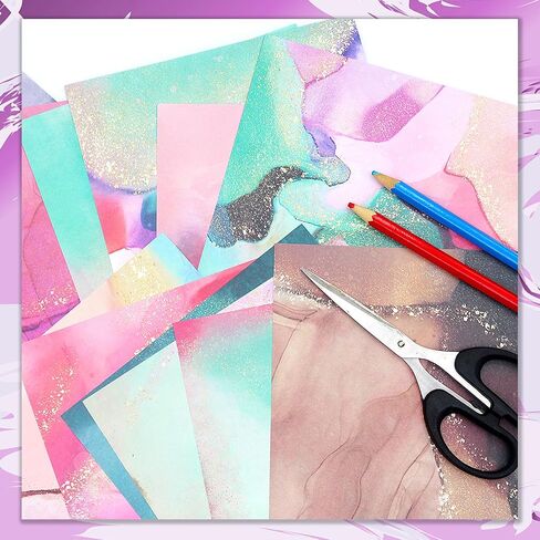 Anvin Scrapbook Paper Pad 160gsm Single-Sided Pattern Card-stock Paper Craft Card Making Paper Origami Paper for Planners Journals Background Greeting Cards Wrapping Photo Album DIY(6x6, 24 Sheets) in Saudi Arabia