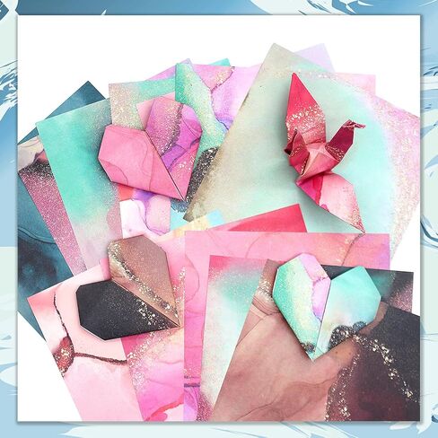 Anvin Scrapbook Paper Pad 160gsm Single-Sided Pattern Card-stock Paper Craft Card Making Paper Origami Paper for Planners Journals Background Greeting Cards Wrapping Photo Album DIY(6x6, 24 Sheets) in Saudi Arabia