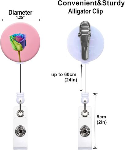 Badge Holder Retractable Cute Name Decorative Badge Reel Lightweight Badge Clip ID Card Holders for Office Worker Doctor Nurse Teacher Student (3 Pack Beach and Inspirational Words) in Saudi Arabia