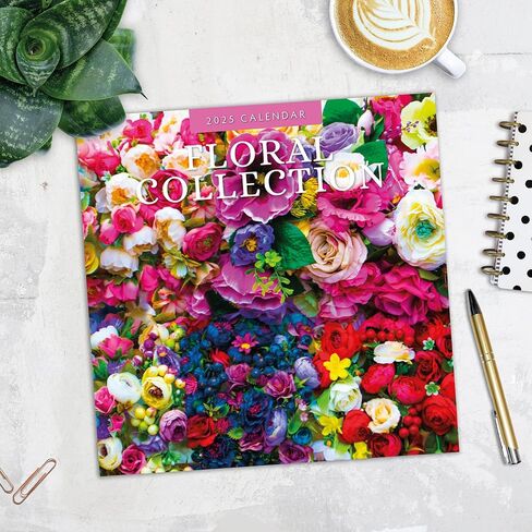 Red Robin 2025 Floral Collection Monthly Wall Calendar | 12" x 24" Open | Premium Thick & Sturdy Paper | Hangable 12 Month Calendar | Plastic Free | 4 Month Transition Page for 2024 in Saudi Arabia