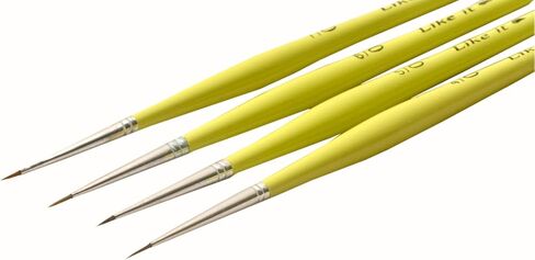 Spotter Short Liner Paint Brushes Set of 4 Size 4/0, 5/0, 6/0 and 7/0(Parrot Green Short Liner) in Saudi Arabia
