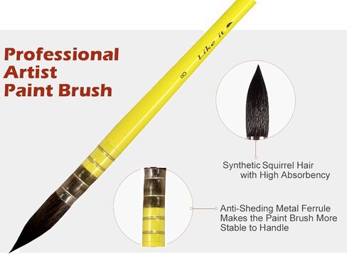 Spotter Short Liner Paint Brushes Set of 4 Size 4/0, 5/0, 6/0 and 7/0(Parrot Green Short Liner) in Saudi Arabia