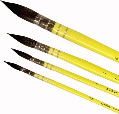 Spotter Short Liner Paint Brushes Set of 4 Size 4/0, 5/0, 6/0 and 7/0(Parrot Green Short Liner) in Saudi Arabia