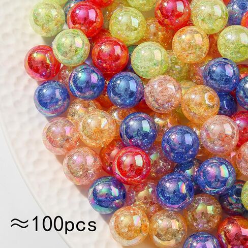 20mm Acrylic Beads 100pcs Chunky Bubblegum Beads Bulk Mixed Color Opaque Beads for DIY Bead Pen (color) in Saudi Arabia