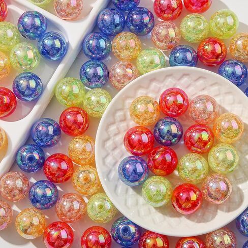 20mm Acrylic Beads 100pcs Chunky Bubblegum Beads Bulk Mixed Color Opaque Beads for DIY Bead Pen (color) in Saudi Arabia