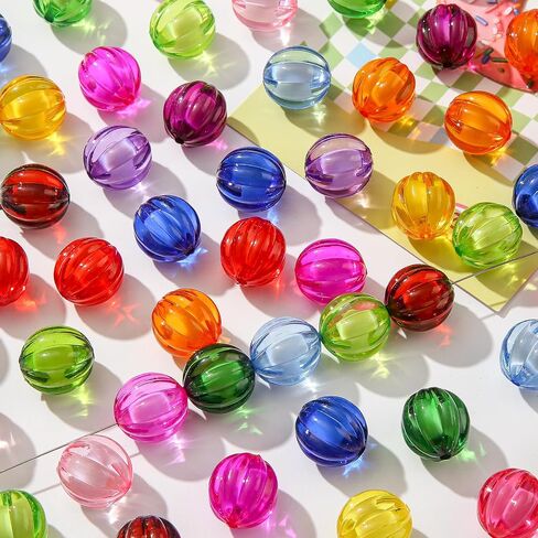 20mm Acrylic Beads 100pcs Chunky Bubblegum Beads Bulk Mixed Color Opaque Beads for DIY Bead Pen (color) in Saudi Arabia