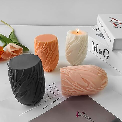 Frog Cylinder Candle & Resin Mold - Resin Casting Silicone Molds for Home Decor & Candle Making Wave Spiral Mold in Saudi Arabia