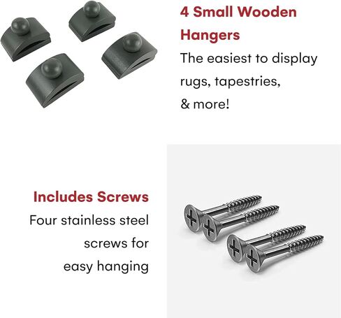 Classy Clamps Wooden Quilt Wall Hangers - 4 Large Clips (Dark) and Screws for Wall Hangings - Tapestry Hangers/Quilt Hangers for Wall hangings - Quilt Clips/Wall Clips for Hanging/Quilt Rack in Kuwait