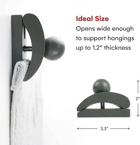 Classy Clamps Wooden Quilt Wall Hangers - 4 Large Clips (Dark) and Screws for Wall Hangings - Tapestry Hangers/Quilt Hangers for Wall hangings - Quilt Clips/Wall Clips for Hanging/Quilt Rack in Kuwait