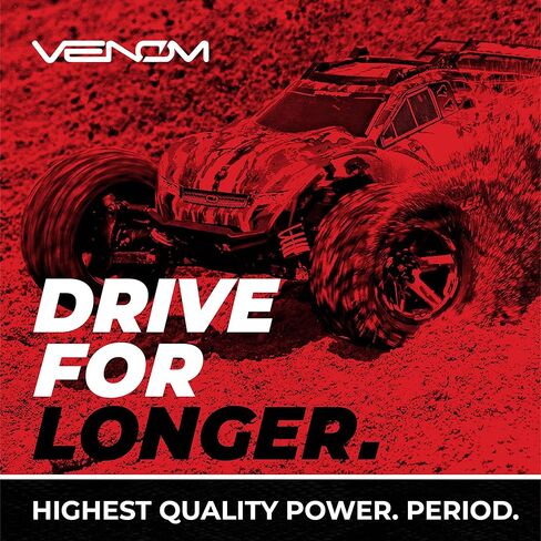 سلسلة محرك Venom 50C 4S - بطارية LiPo RC بقدرة 7000 مللي أمبير في الساعة 14.8 فولت - قابس عالمي 2.0، خلية ليثيوم بوليمر 4 - موصل سيليكون ناعم ومتوافق مع XT60، Traxxas، Deans، EC3، 2WD، 4WD، الشاحنات والعربات in Kuwait