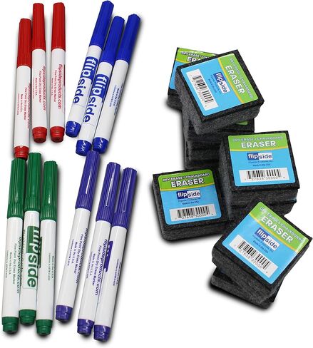 Flipside Products Mini Dry Erase Answer Paddle - Class(FLP10036), White, Pack of 12, 5 x 9 in Saudi Arabia