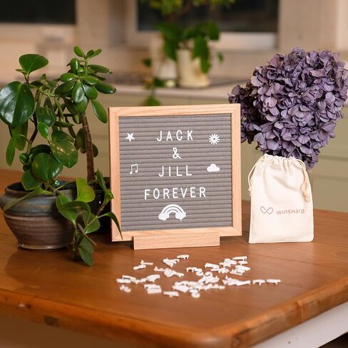 Pink & Blue Double Sided Felt Letter Board 10"x10" Oak Wooden Frame with White Letters Changeable Sign Boards for Home Decor Baby Announcement in Saudi Arabia