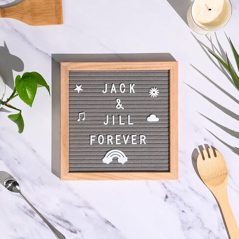 Pink & Blue Double Sided Felt Letter Board 10"x10" Oak Wooden Frame with White Letters Changeable Sign Boards for Home Decor Baby Announcement in Saudi Arabia