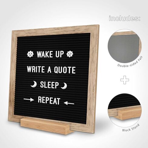 Pink & Blue Double Sided Felt Letter Board 10"x10" Oak Wooden Frame with White Letters Changeable Sign Boards for Home Decor Baby Announcement in Saudi Arabia