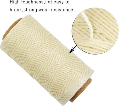 280 Yards Leather Sewing Waxed Thread 150D 0.8mm Flat Sewing Waxed Thread for Sewing Upholstery Leather Craft DIY Shoe Repairing (Black) in Kuwait