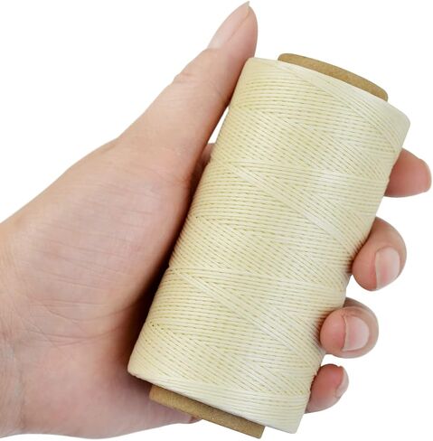 280 Yards Leather Sewing Waxed Thread 150D 0.8mm Flat Sewing Waxed Thread for Sewing Upholstery Leather Craft DIY Shoe Repairing (Black) in Kuwait