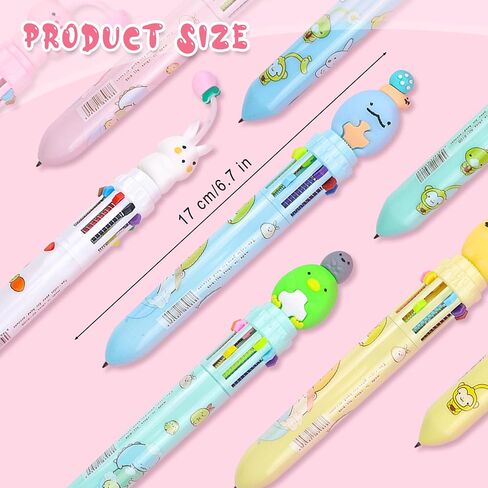 Cute Multicolor Ballpoint Pens,10 in 1 Color Kawaii Animals Retractable Cartoon Gel Pens Girls Boy 10 Colored Pens Office Back to School Party Favors Supplies Gift for Children Students 0.7mm 9 Pcs in Saudi Arabia