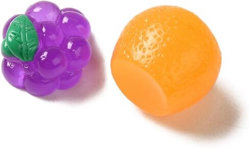 DanLingJewelry 100 قطعة من أنماط المزيج الصغيرة من الراتنج المسطح للفاكهة ثلاثية الأبعاد كبوشن من الراتنج للطعام المقلد لديكور القصاصات بنفسك in Kuwait